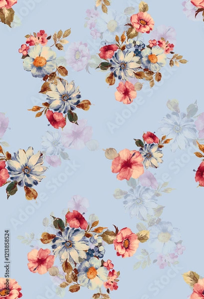 Fototapeta seamless pattern with flowers