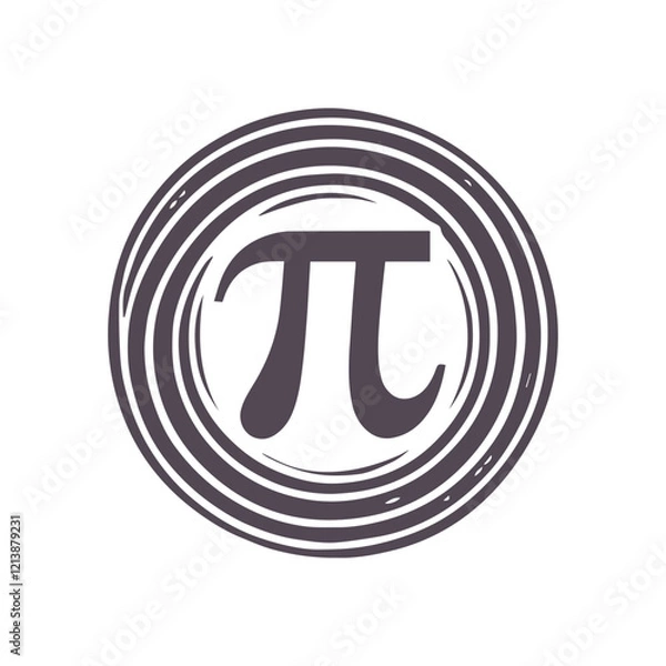 Obraz Pi Spiral Symbol Vector Design Illustration