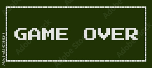 Fototapeta Game over slogan design. Pixel game concept for website, app, banner, poster, t shirt print.