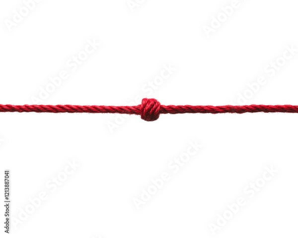 Fototapeta A red rope neatly tied with a secure knot.