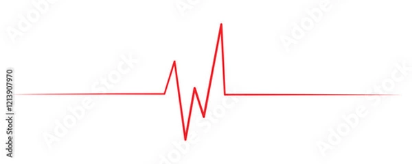 Fototapeta Red heartbeat line collection with heart symbol, cardiology, medical pulse, ECG, EKG design, with background.
