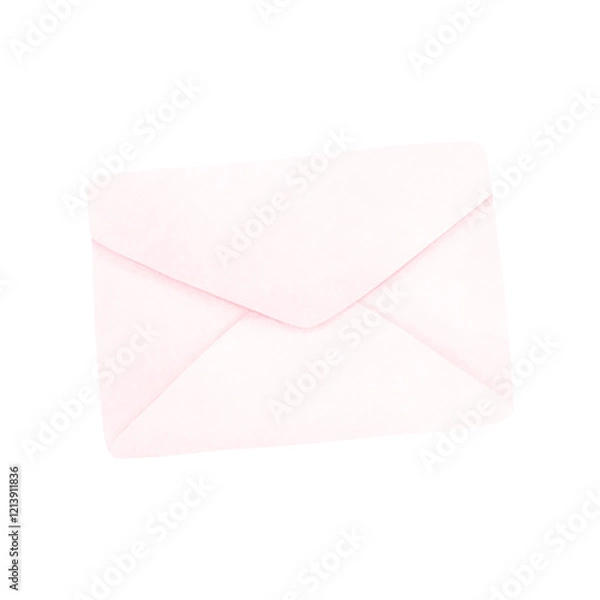 Fototapeta Watercolor illustration of a love envelope for Valentine's Day. Simple and minimalist envelope design. These illustrations are reminiscent of love, romance, and nostalgia.