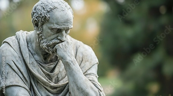 Obraz Sculpture of an ancient philosopher depicted in thoughtful reflection