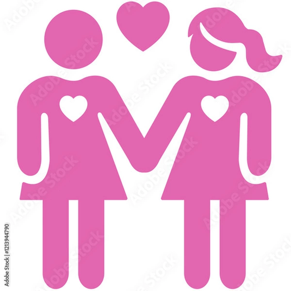 Obraz LGBTQ+ Love and Heart Symbol Minimalist