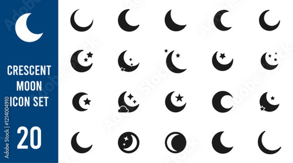 Obraz Crescent moon icon Set