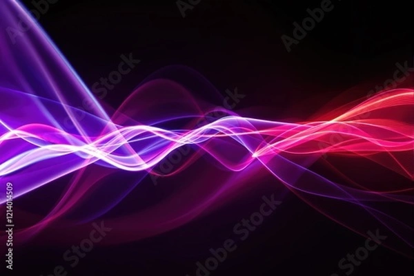 Fototapeta Abstract light swoosh background creating dynamic purple and red shapes by painting with light sources