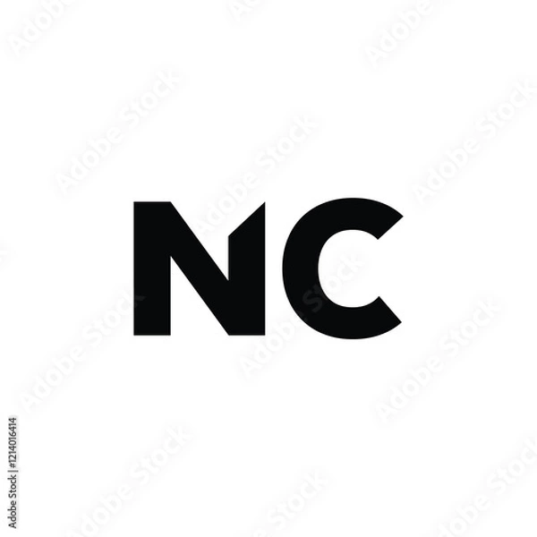 Fototapeta NC monogram logo design letter text name symbol monochrome logotype alphabet character simple logo