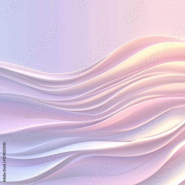Obraz Abstract Pastel Gradient Waves With Sunset Light