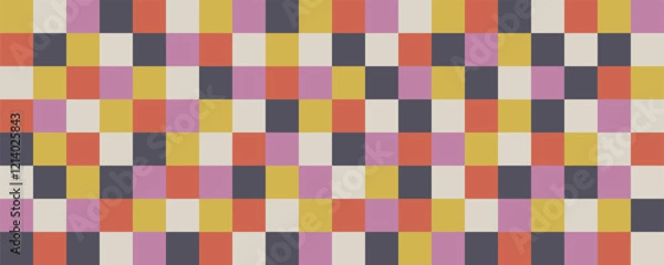 Fototapeta Abstract background with colorful square shapes. Patterned background for web banner, wallpaper, poster, cover.