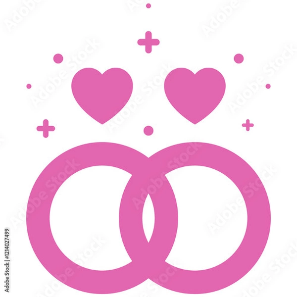 Obraz Minimalist Wedding Rings and Heart