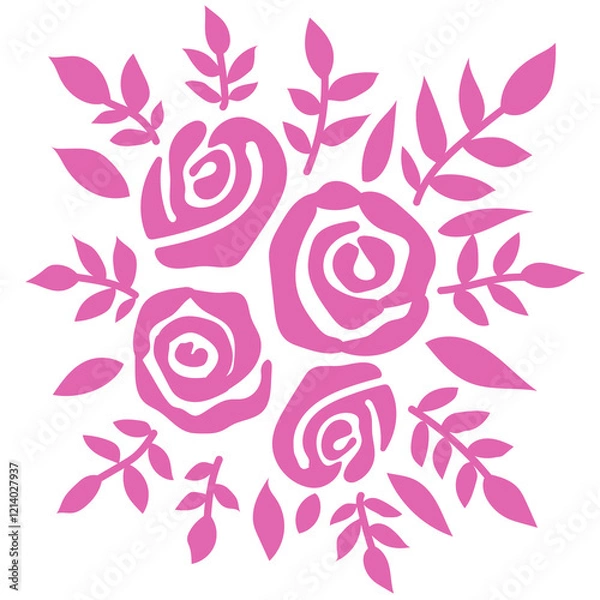Obraz Pattern with Pink Roses