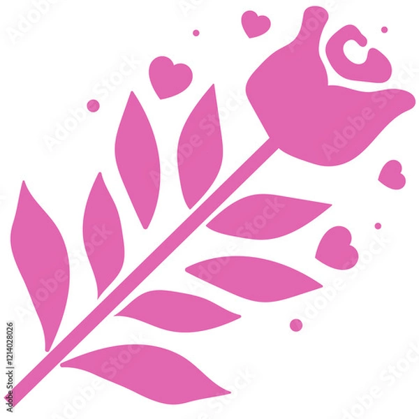 Obraz Stylized Rose with Hearts