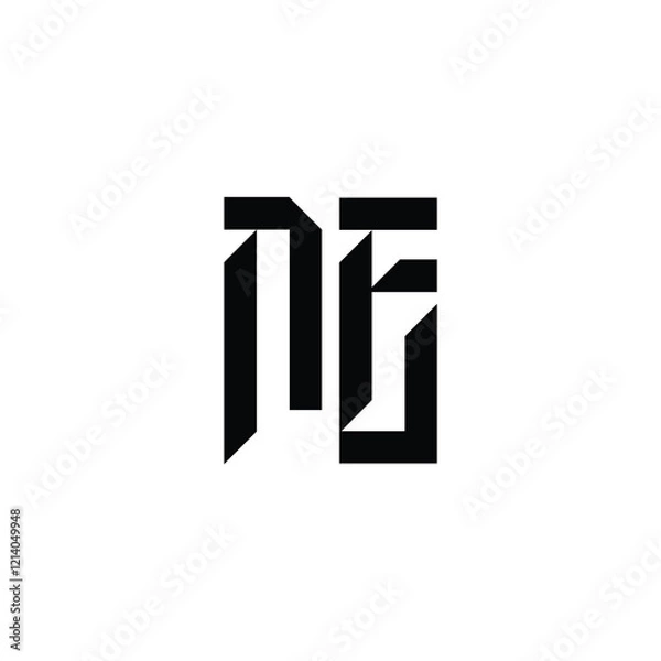 Obraz NE monogram logo design letter text name symbol monochrome logotype alphabet character simple logo