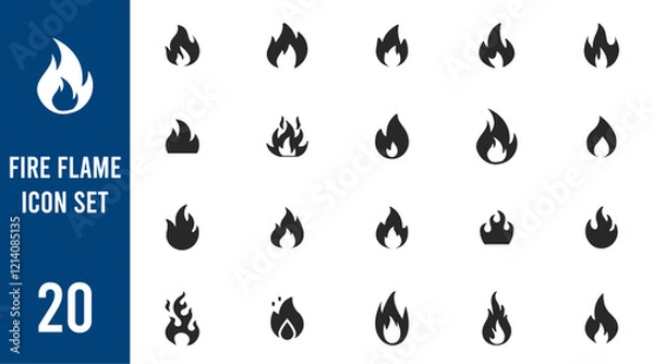 Obraz Fire Flame Icon Set