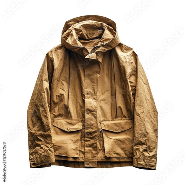 Fototapeta Brown hooded jacket isolated on a transparent background for fashion use