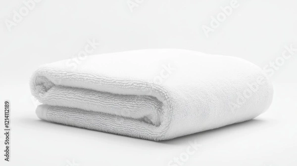 Obraz Soft White Rolled Towel, Fluffy Texture, Clean and Fresh.