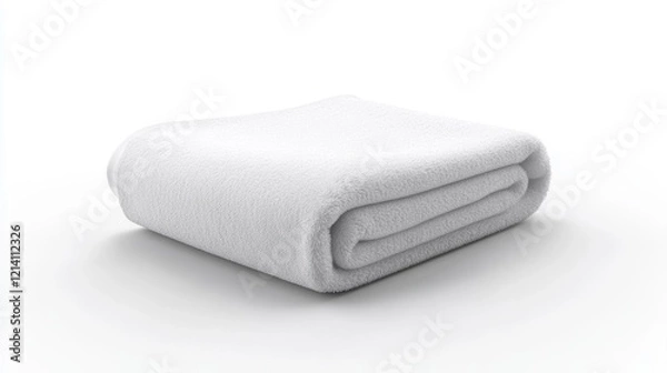Obraz Soft White Rolled-Up Blanket, Cozy Texture.