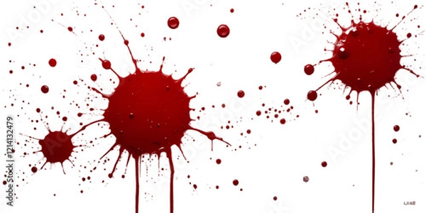 Obraz "grunge blood stains on white and transparent surface"
