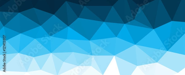 Obraz Blue polygonal mosaic background with gradient. Vector illustration