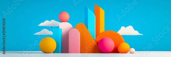 Obraz A surreal depiction of everyday objects morphing into fantastical shapes and colors, illustrating how hallucinations distort perception,