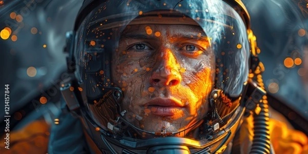 Fototapeta Pilot in a Helmet