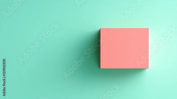 Fototapeta Minimalist pastel pink box on a soft teal background creating a serene and modern aesthetic for design projects