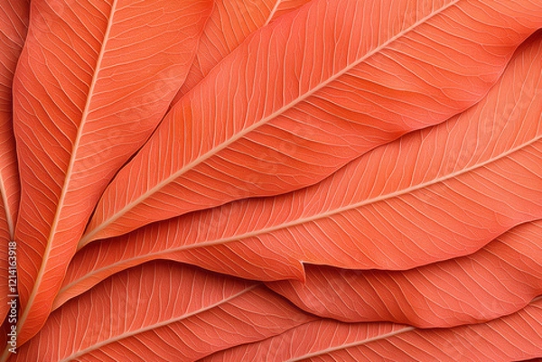 Fototapeta An artistic close-up of a vibrant red and orange maple leaf, with sunlight filtering through its veins, creating a dynamic and colorful background,