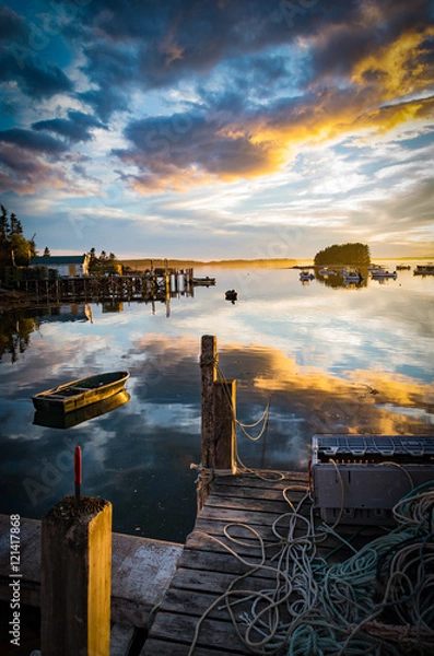 Obraz Sunset on a Working Pier
