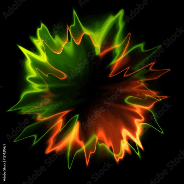 Fototapeta Abstract fiery ring background with luminous swirling backdrop. Glowing spiral. The energy flow tunnel. 
shine round frame with light circles light effect. glowing cover. Space for your message.