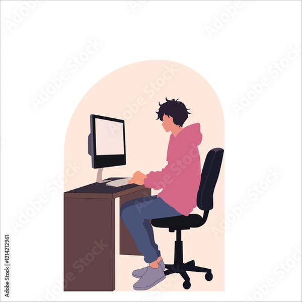 Fototapeta boy flat design