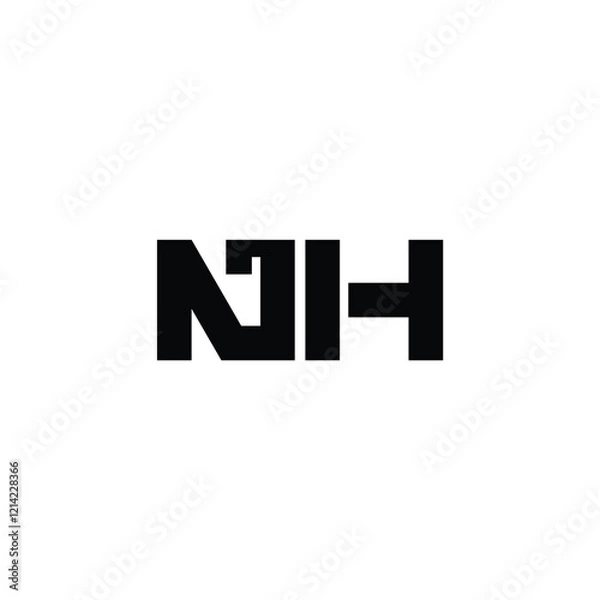 Obraz NH monogram logo design letter text name symbol monochrome logotype alphabet character simple logo