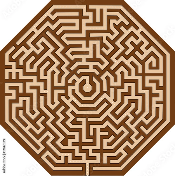 Obraz ośmiokątny labirynt