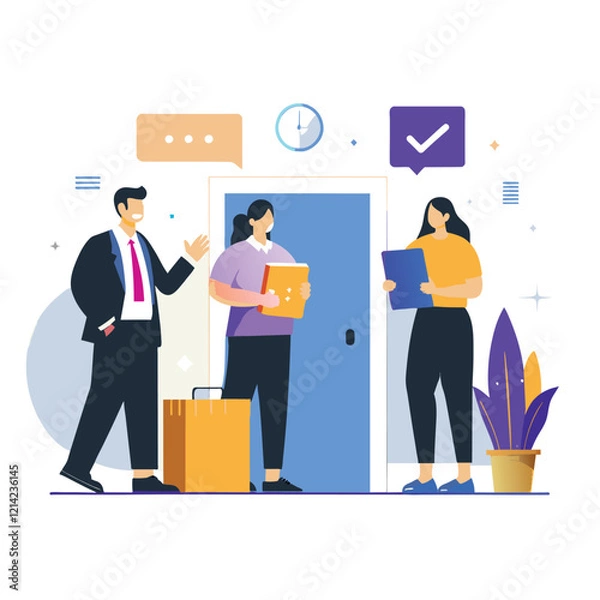 Obraz  exit interview employee feedback before leaving  