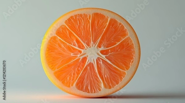Obraz Isolated orange slice with detailed cross-section, displayed on a simple background