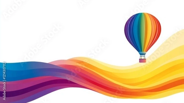 Fototapeta A hot air balloon with vibrant colors