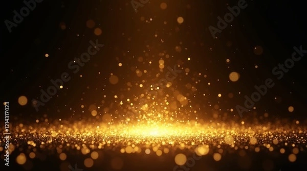 Fototapeta Golden Glow and Sparkling Particles