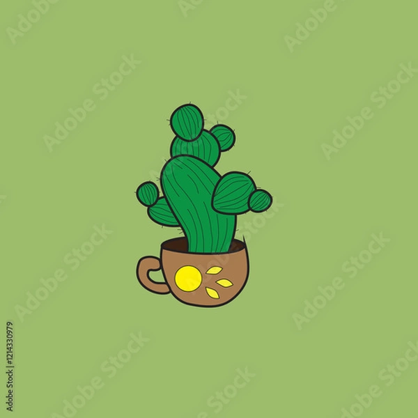 Fototapeta illustration vector graphic of cute cactus
