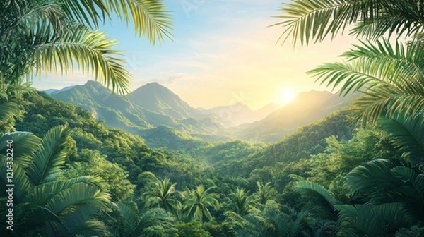 Fototapeta A picturesque jungle view