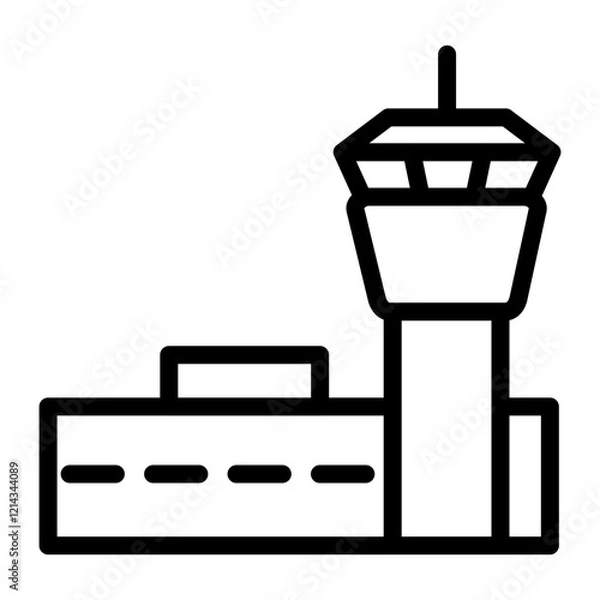 Fototapeta Airport Building Vector Design Icon Style