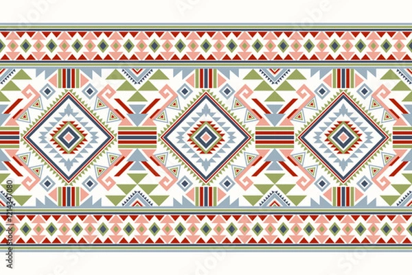 Obraz Geometric ethnic pattern vector illustration,geometric fabric 