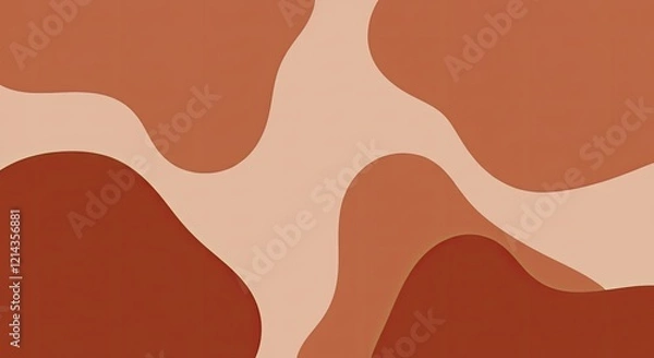 Fototapeta Abstract Earth Tones:  A calming abstract background featuring flowing organic shapes in shades of terracotta, burnt sienna, and beige. Perfect for adding a touch of earthy elegance to your designs. 