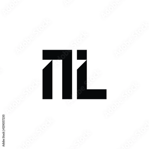 Obraz NL monogram logo design letter text name symbol monochrome logotype alphabet character simple logo