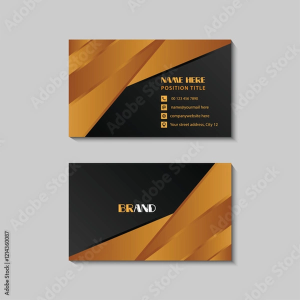 Obraz luxury business card template with golden shapes
