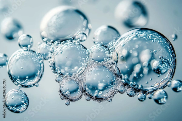 Obraz Bubbles Rising in Clear Water Background