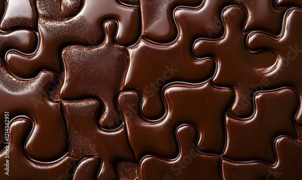 Obraz Melted Chocolate Puzzle Pieces Background Texture