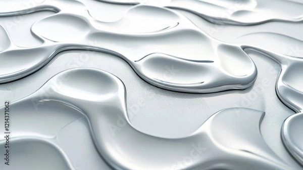 Fototapeta Abstract White Liquid Wave Background Texture