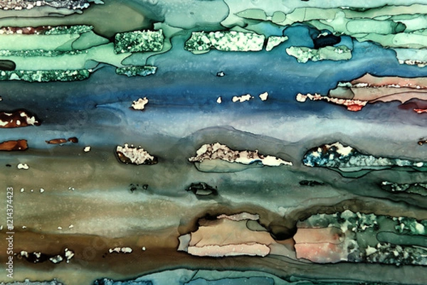 Fototapeta dirty background of ink smudges multicolored
