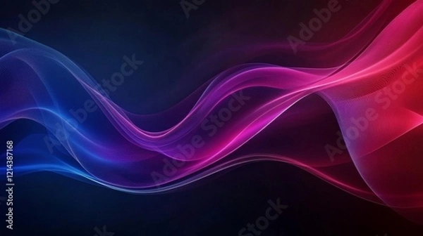 Fototapeta Abstract Glowing Waves Background Digital Design