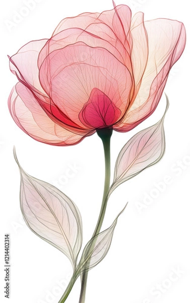 Obraz Isolated Transparent Pink Flower