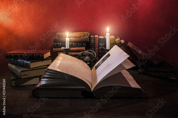 Fototapeta Old Book On Old Table